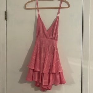 Pink Lily, bright pink romper